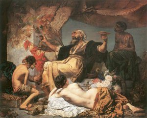 Hafez foran vertshuset